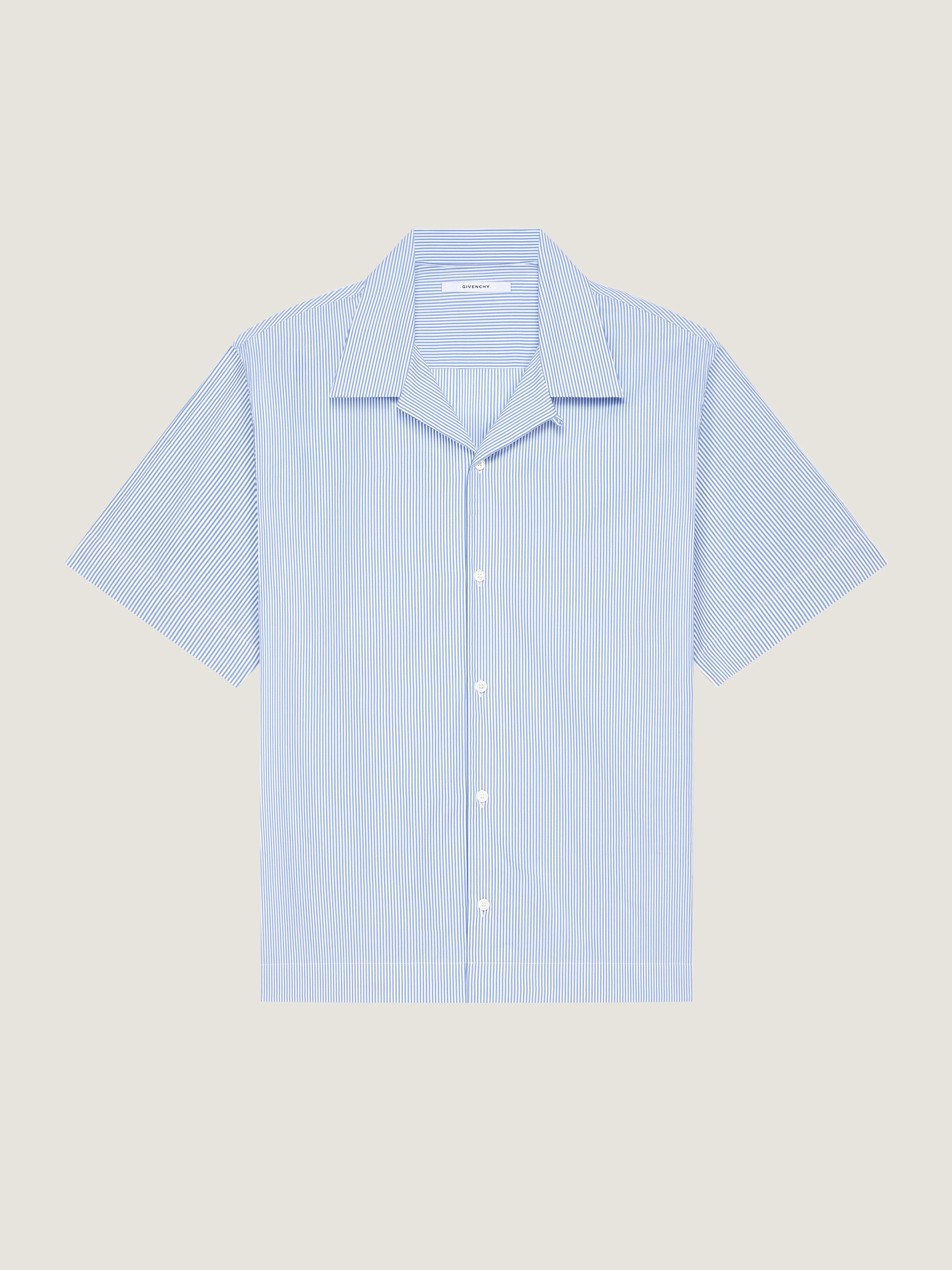 Shirt in striped cotton with GIVENCHY stamp print